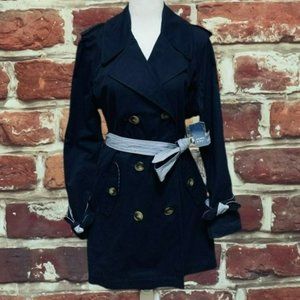 CROWN & IVY NAVY BLUE WOMENS TIE UP JACKET